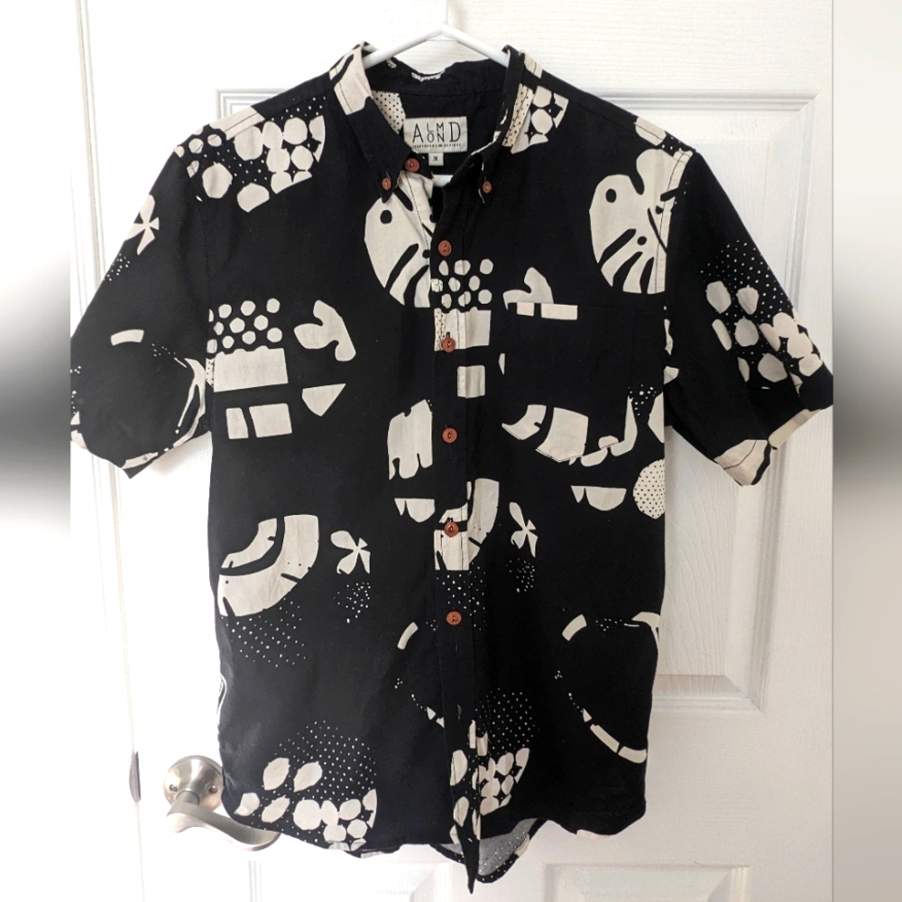 3/$30 Almond Short Sleeve Button Up
